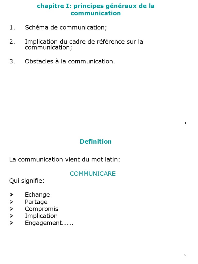 Principes de la communication efficace | PDF | la communication ...