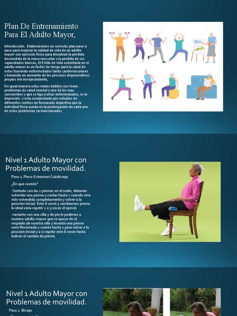 Plan de Ejercicios para Adultos Mayores | PDF | Adultos | Vejez