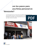¿Cuáles Son Los Pasos para Registrar Una Firma Personal en Venezuela