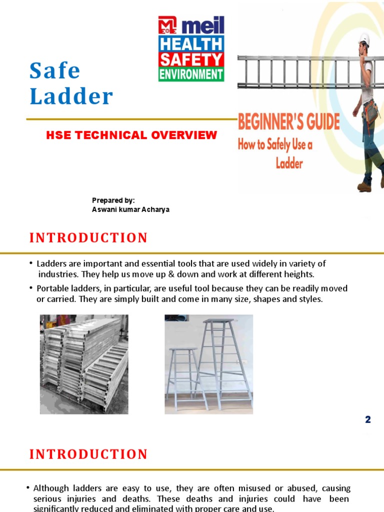 Hse 9525 Tecsm04 Safe Ladders PDF Ladder Manufactured Goods