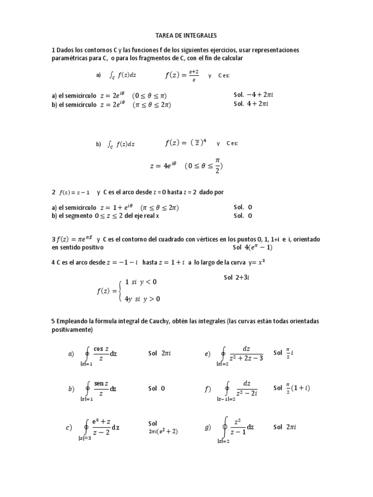 Tarea de Integrales | PDF | Integral | Análisis matemático