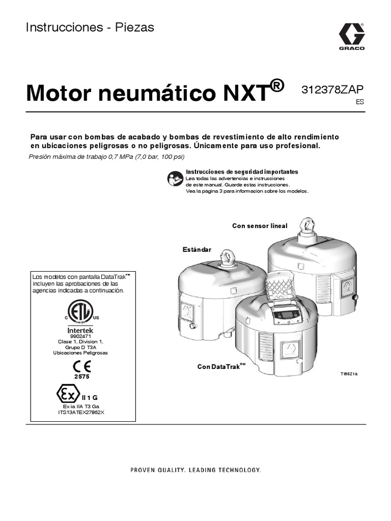 NXT N65LN2 (Motor Sellante) Graco | PDF | Bomba | Neumático