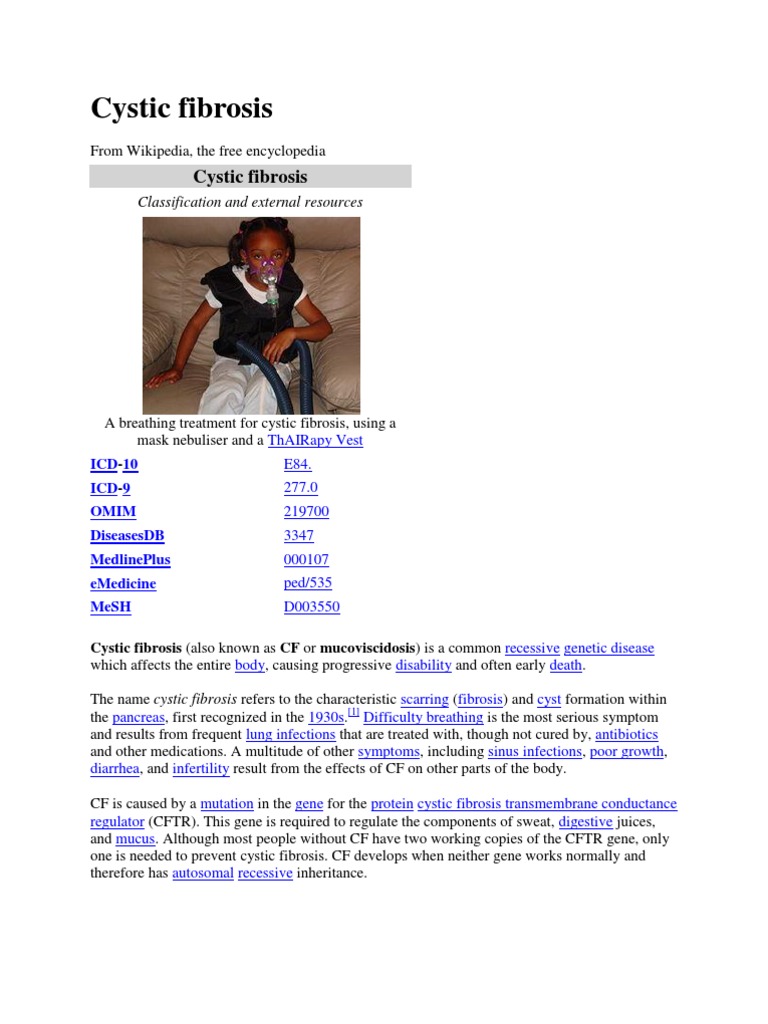 Cystic Fibrosis: Overview and Impact | PDF | Mucus | Medicine