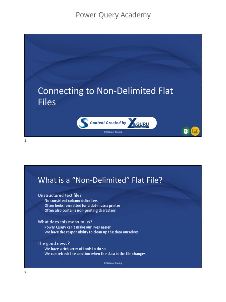 NonDelimited Flat Files Handouts PDF PDF