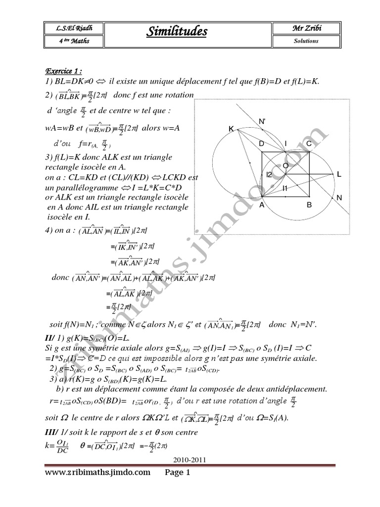 Similitudes et Transformations Géométriques | PDF | Triangle | Géométrie