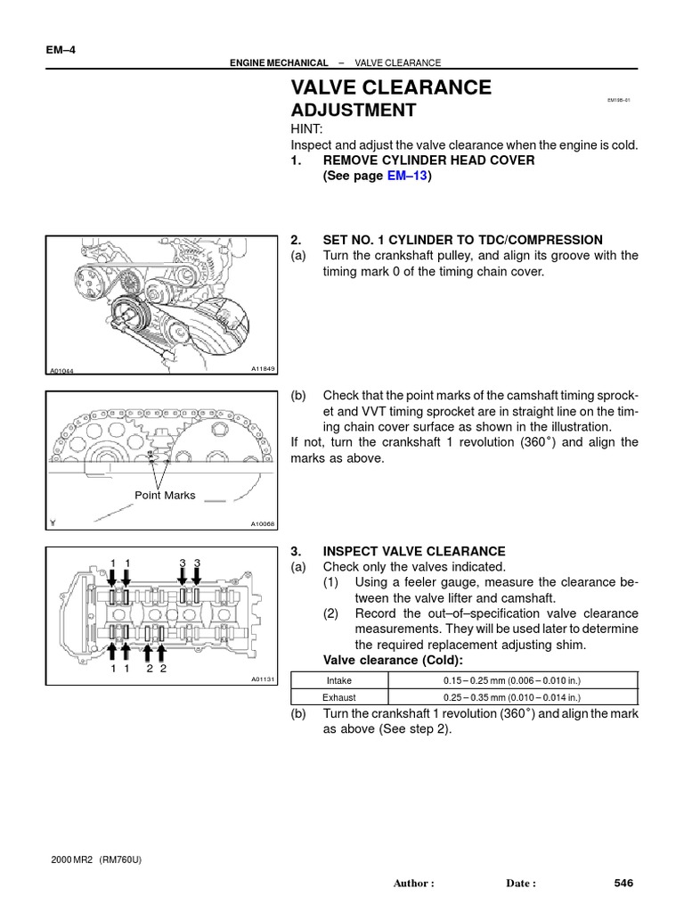 03 Valve Clearance Adjustment PDF Rotating Machines Propulsion