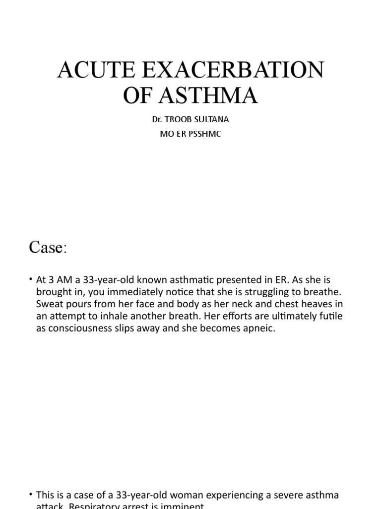 ACUTE ASTHMA ATTACK EMERGENCY TREATMENT PDF Asthma Therapy