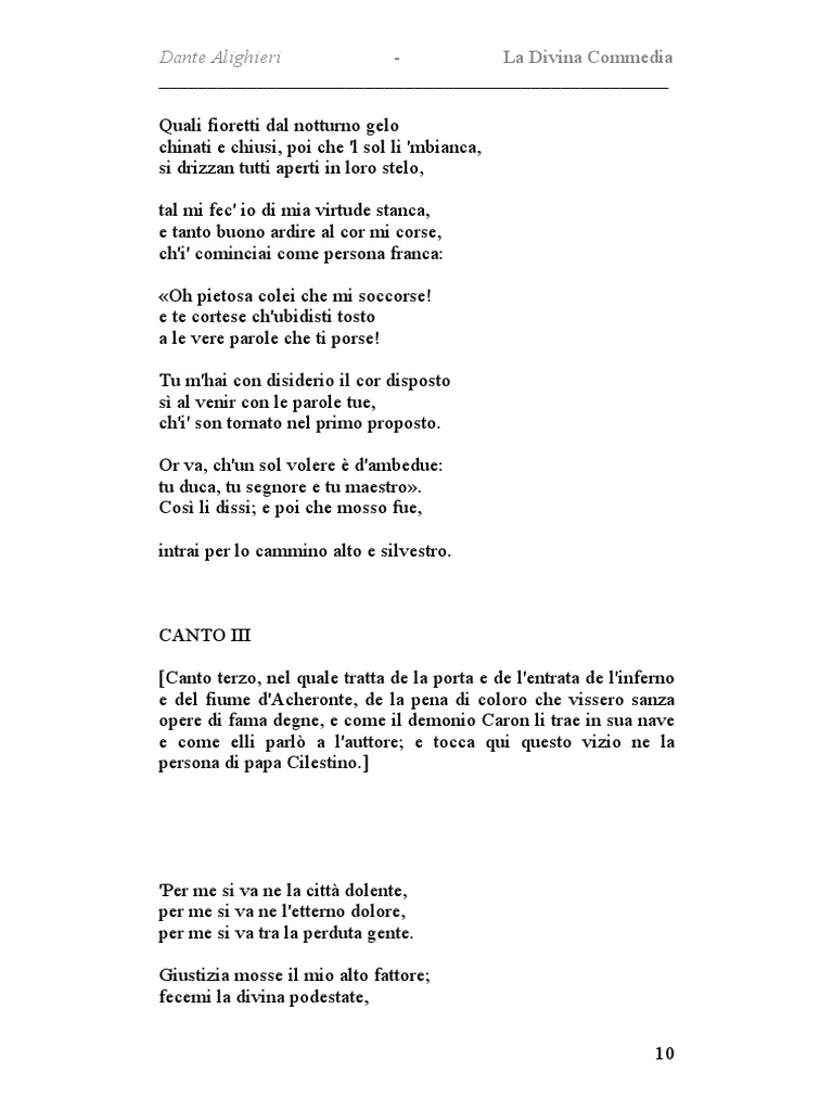 Canto 3 La Divina Commedia PDF