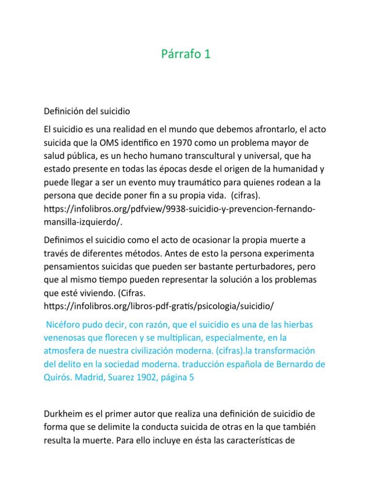 Prevención del Suicidio en Adolescentes | PDF | Suicidio | Trastorno mental