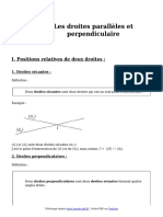 Les Droites Paralleles Et Perpendiculaire Cours de Maths en 6eme en PDF