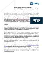 Rpdownloadsedital FAPERJ CNPQ #24 2022 Apoio À Fixação de Jovens Doutores No Brasil PDF