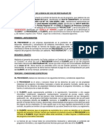 CONTRATO DE LICENCIA DE USO DE RESTAURANT Con Anexos