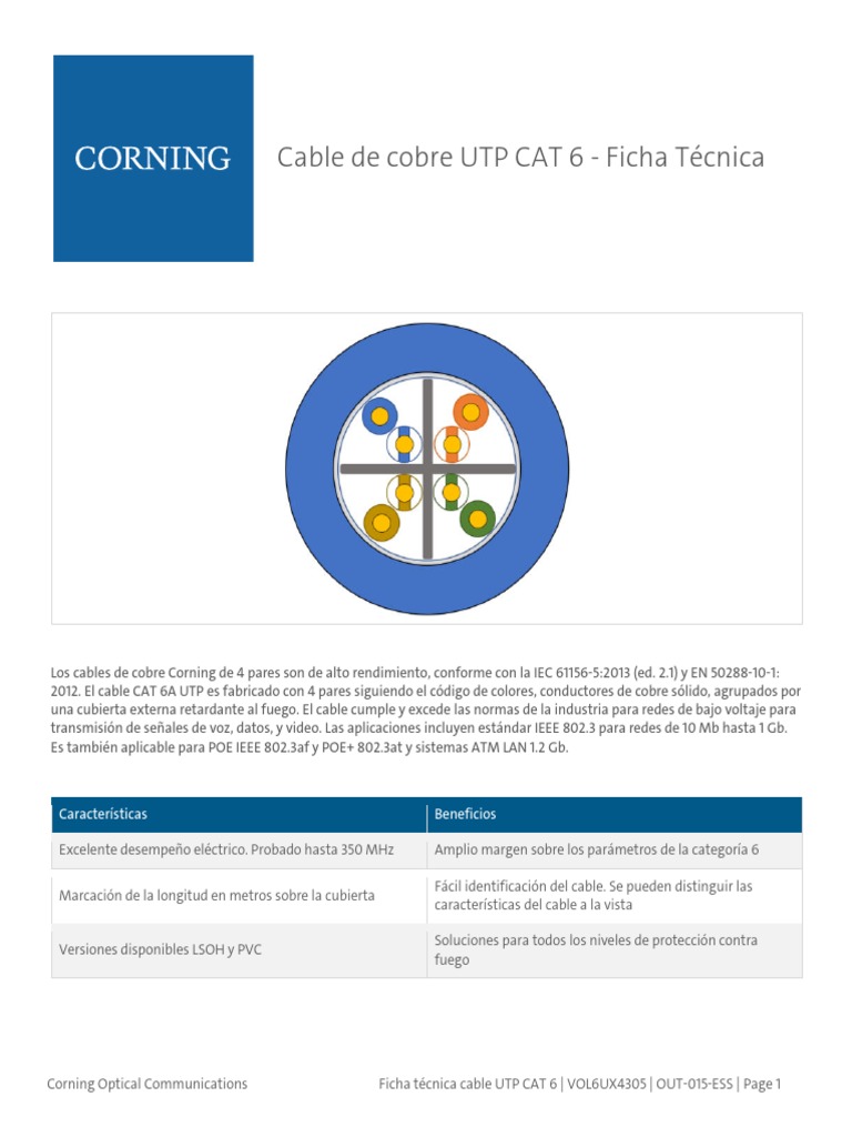 Cable Cobre UTP Cat6 PDF | PDF