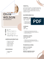 Currículum Vitae CV Minimalista Sencillo Marrón Beige Pastel