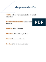 20-Noviembre-2022 Investigacion de Los Valor y La Educacion