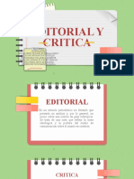 Editoriales y críticas periodísticas