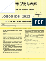 1º I Logos IDB Matemática, Biologia e História Caderno 1 - Amarelo - 12-3-2022