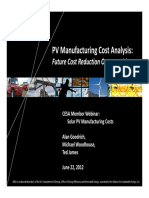 PV Manufacturing Cost Analysis