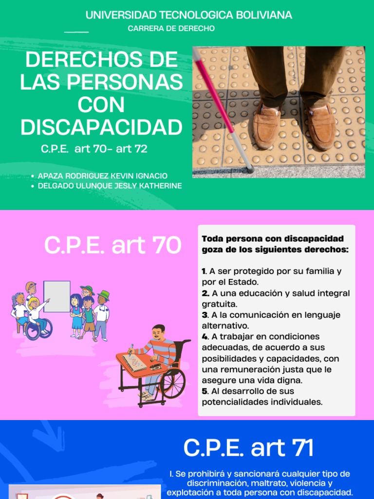Derechos de las Personas con Discapacidad | PDF | Invalidez | Bolivia
