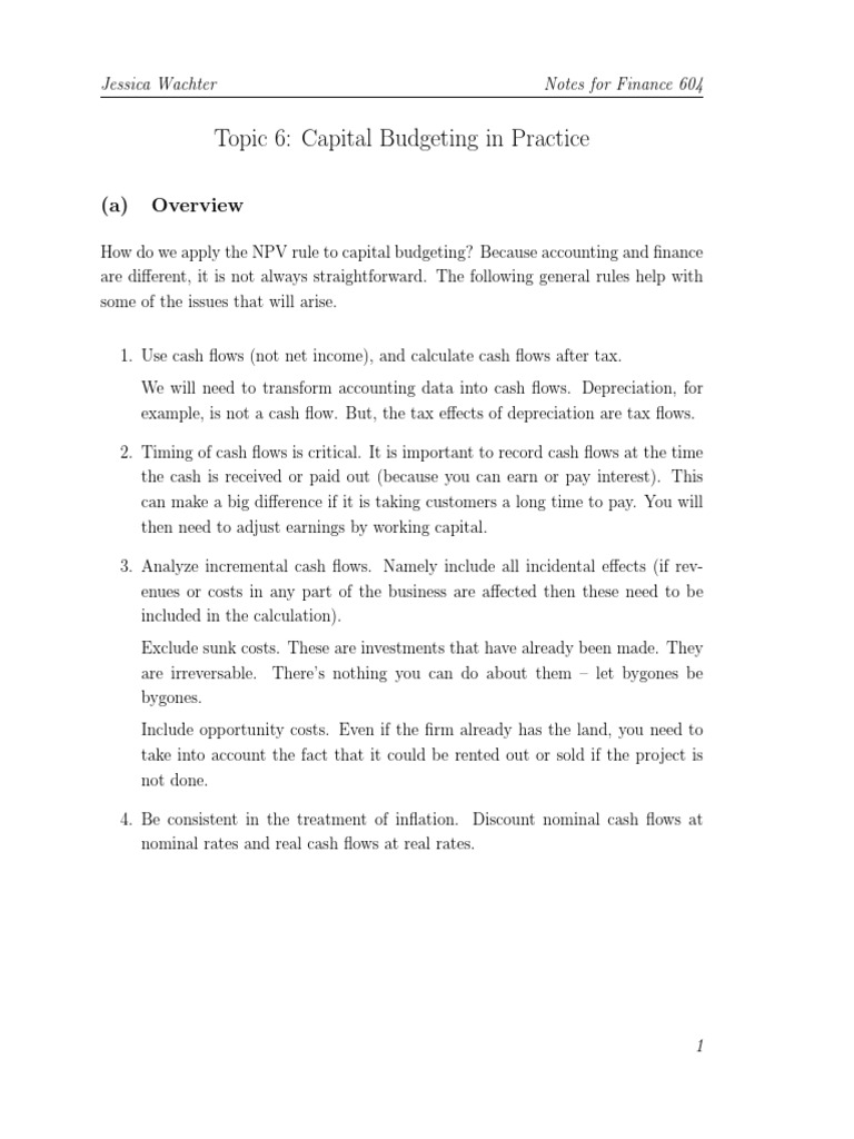 Capital Budgeting: NPV and Cash Flow Analysis | PDF | Depreciation ...