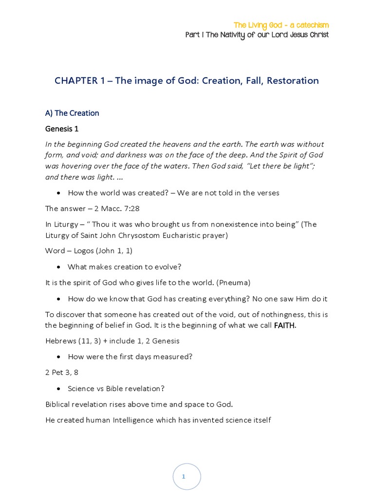 The Living God - PART 1 | PDF | Genesis Creation Narrative | Mary ...