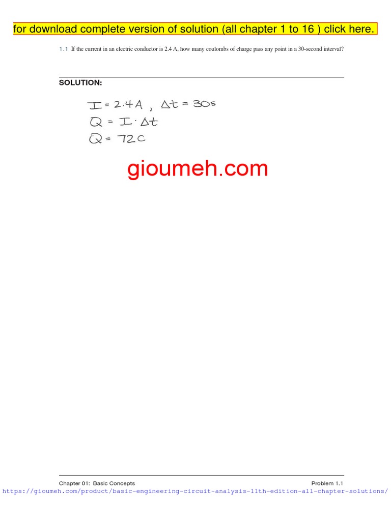 Basic Engineering Circuit Analysis J David Irwin 11th Edition All ...