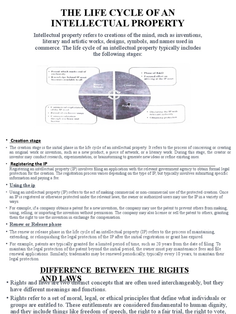 Stages of the Intellectual Property Life Cycle | PDF | Intellectual ...