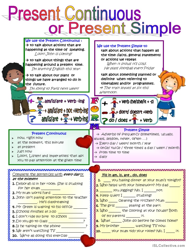 Present Continuous or Present Simple | PDF