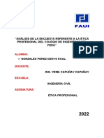 Resultado de Encuestas Etica Profecional