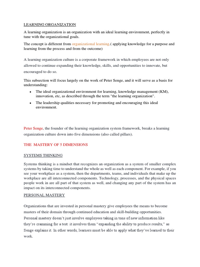 Leadership in Learning Organizations | PDF | Career & Growth