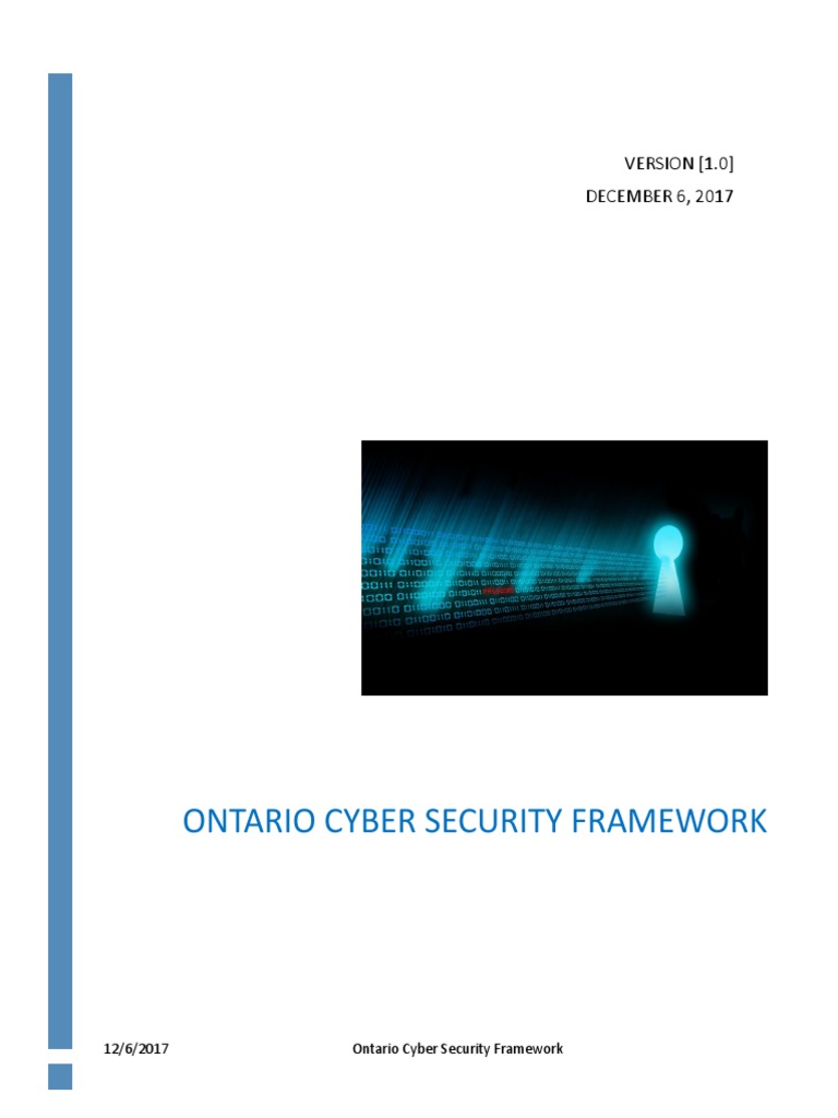 Ontario Cyber Security Framework 20171206 PDF | PDF | Computer Security ...