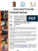 MK Dons Deaf Friendly Football Festival - Publicity &amp Booking Form