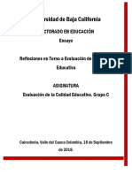 Ensayo 1 Reflexiones en Torno A La Evaluacion de La Calidad Educativa