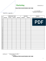 Temperature Monitoring Record Form