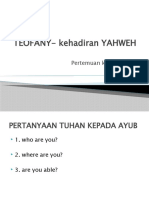 Pertemuan Kedua Belas TEOFANY - Kehadiran YAHWEH