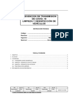 SM DV I 01 Rev 0 Instrucción Técnica - Limpieza y Desinfeccion de Vehiculos PDF