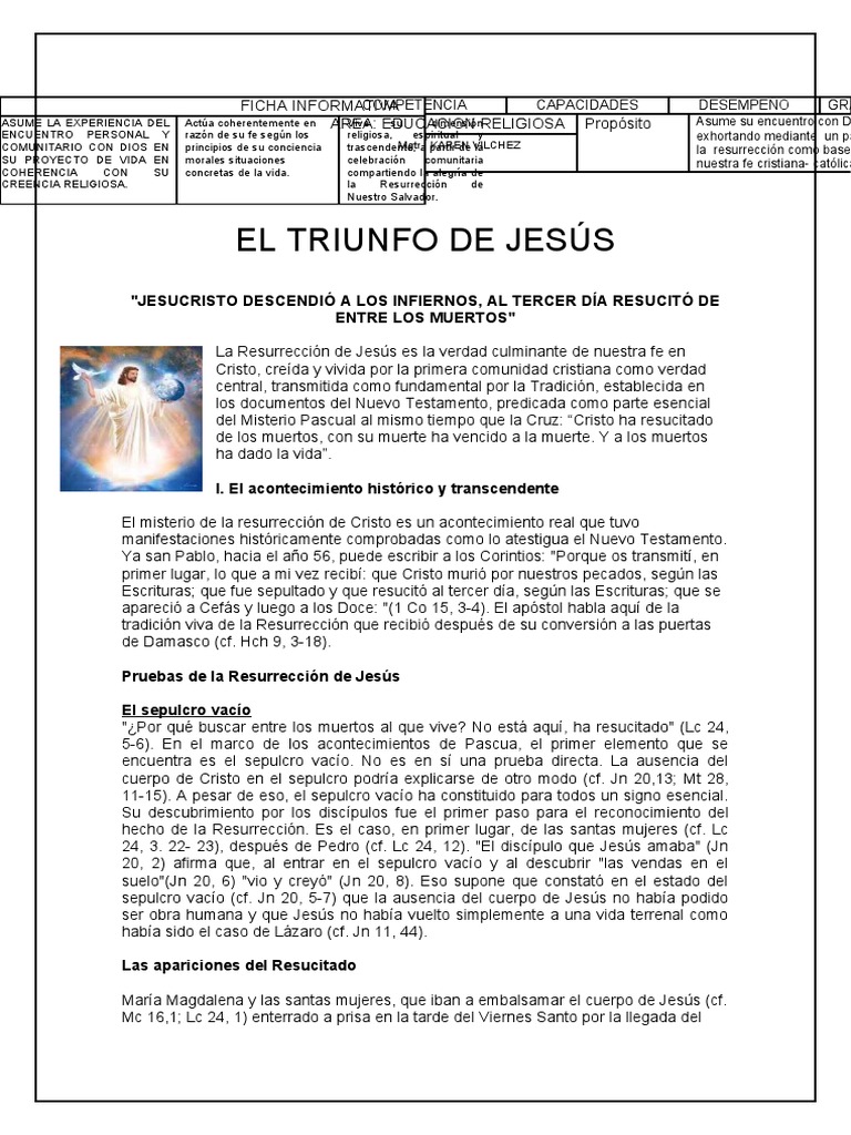 Resurrección de Jesús: Fe y Evidencias | PDF | La resurrección de Jesús ...