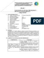 Silabo - EEA904 - EVALUACION DE POLITICAS PLANES PROGRAMAS Y PROYECTOS DE DESARROLLO PDF