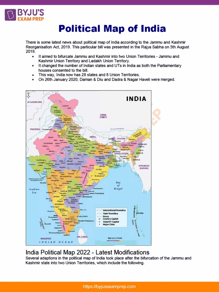 Political Map of India: 2022 Updates | PDF