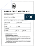 Draughters Membership Form