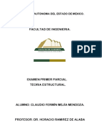 Examen Teoria Estructural Claudio Mendoza (Primer Parcial)