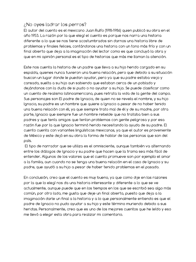 Comentario Literario | PDF | Cuentos