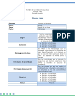 Formato de Plan de Clase Preescolar Word