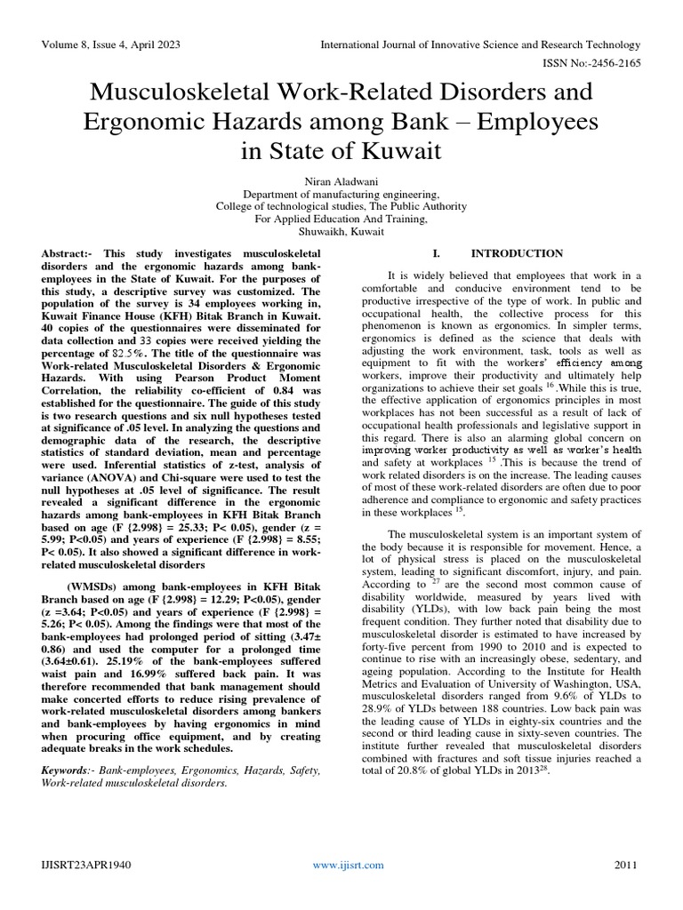 ABOUT ERGONOMICS AND WORK RELATED MUSCULOSKELETAL DISORDERS visual data 3