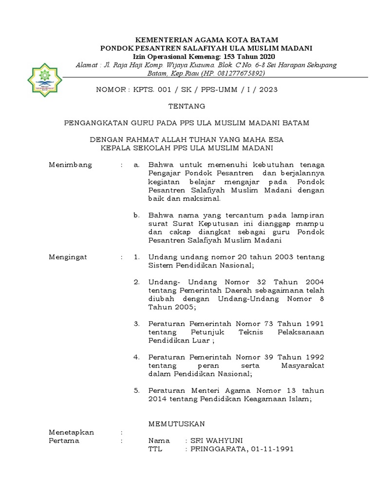 SK Sri Wahyuni PDF