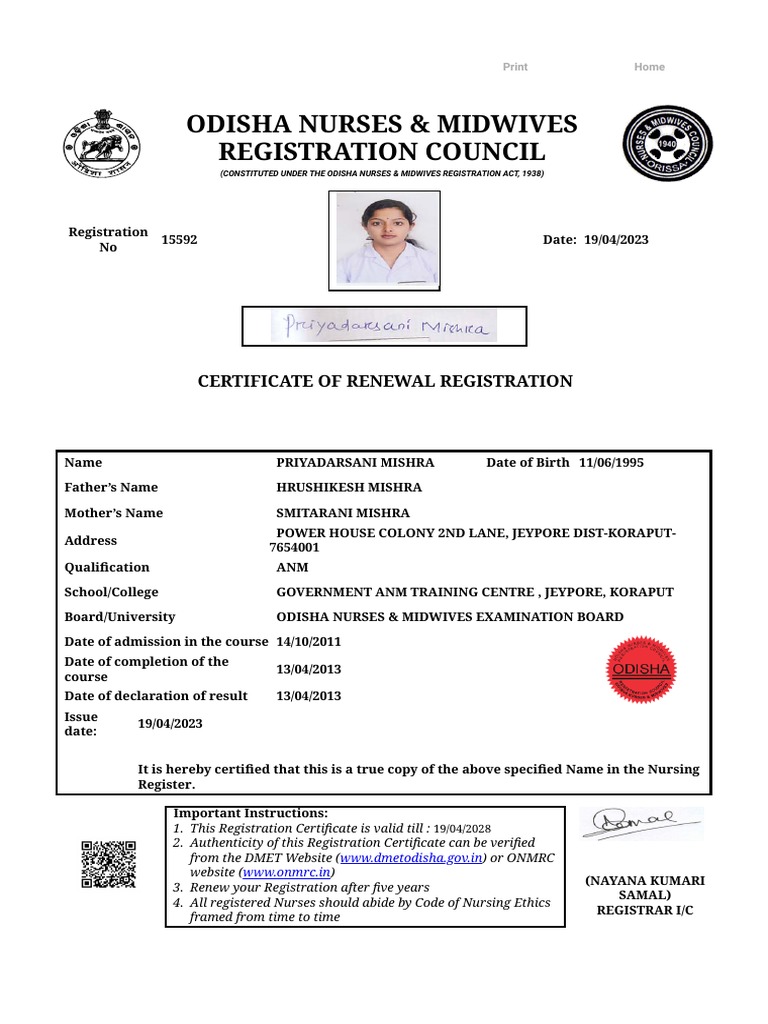 Registration Certificate | Download Free PDF | Health Care | Health ...