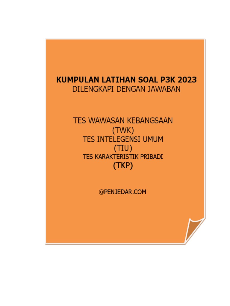 Kumpulan latihan soal tes p3k pdf