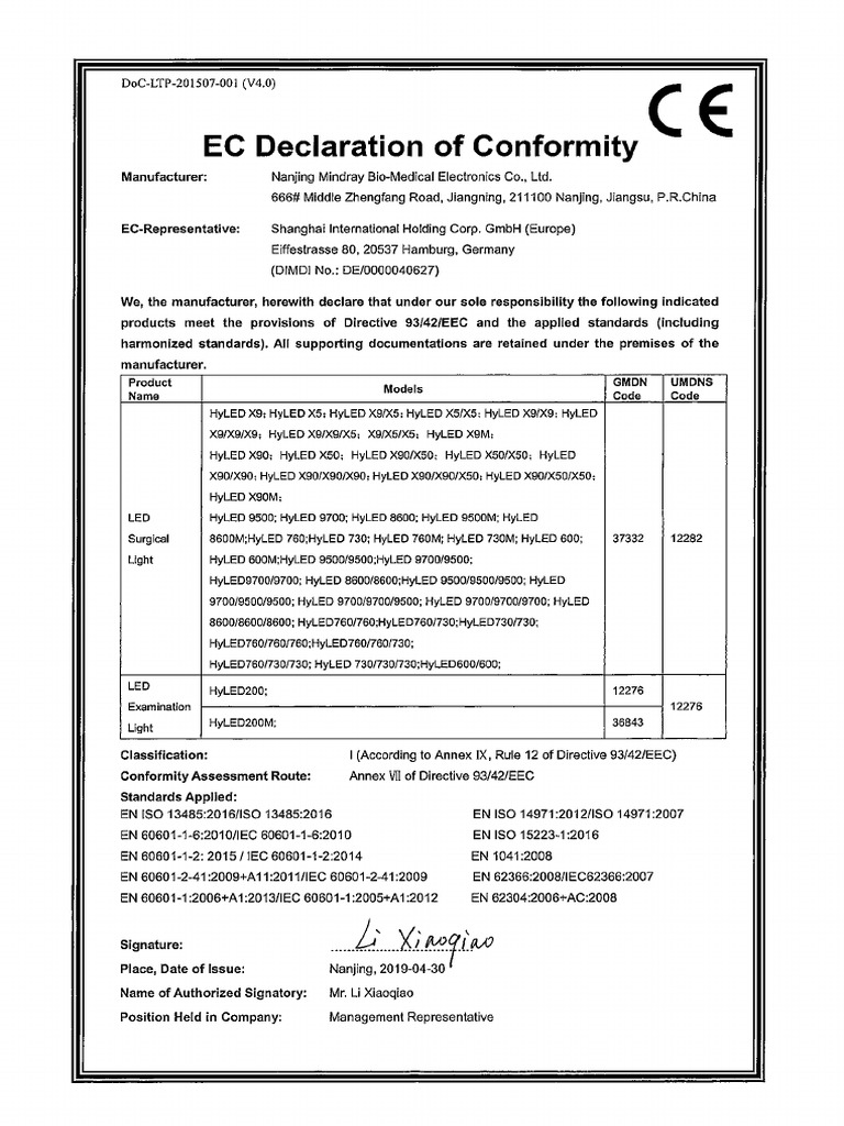 EC Declaration of Conformity | PDF