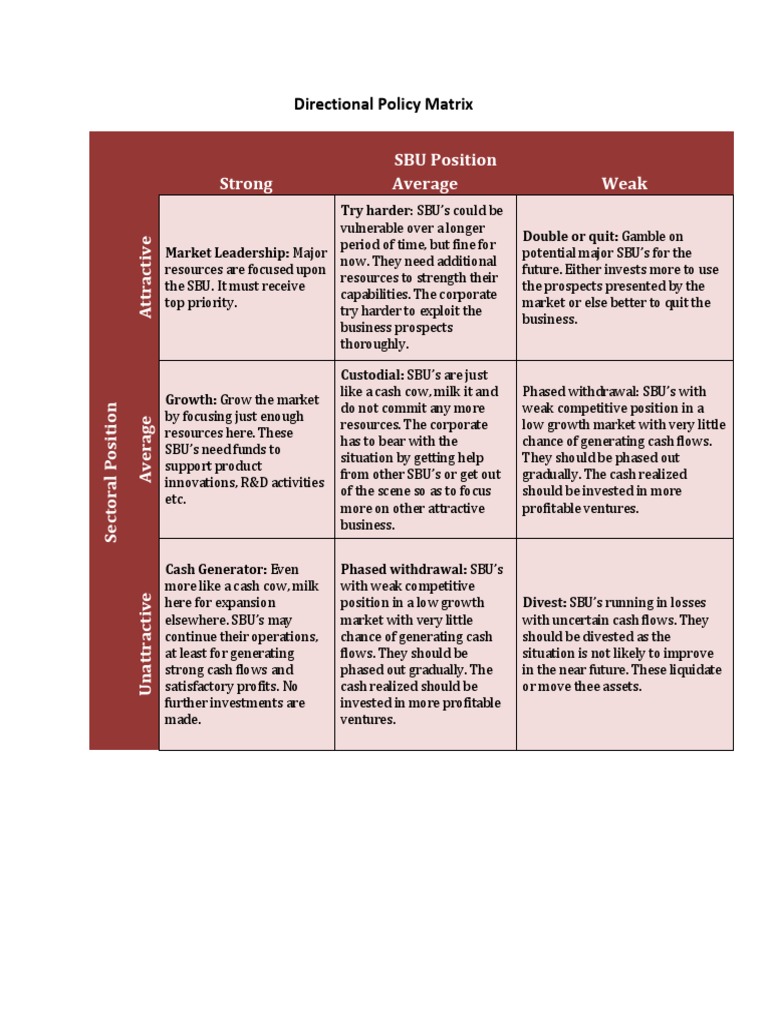 Directional Policy Matrix | PDF | Financial Economics | Economies