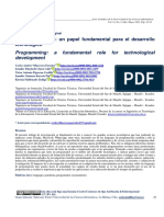 La Programaaciión Un Papel Fundamental para El Desarrollo Tecnologico PDF